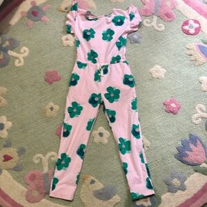 Floral Kids Jumpsuit in Pink and Green